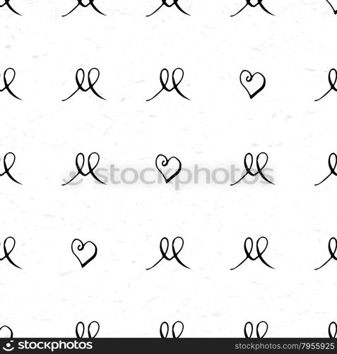Seamless pattern with hand drawn calligraphic vignettes