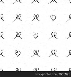 Seamless pattern with hand drawn calligraphic vignettes