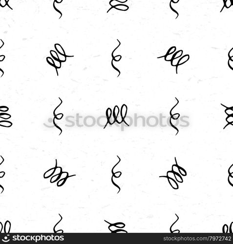 Seamless pattern with hand drawn calligraphic vignettes