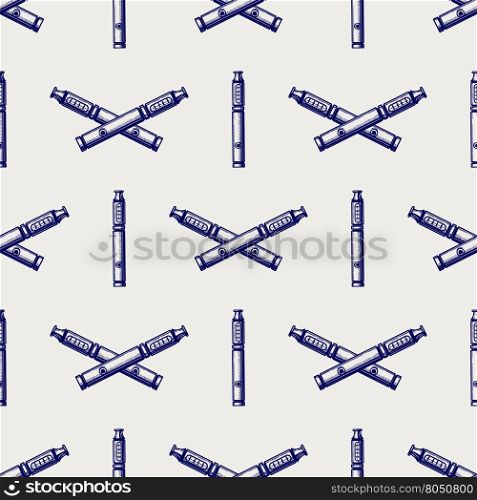 Seamless pattern with hand drawn e-cigarette. Seamless pattern with hand drawn e-cigarette. Ball pen vector illustration