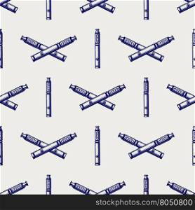 Seamless pattern with hand drawn e-cigarette. Seamless pattern with hand drawn e-cigarette. Ball pen vector illustration