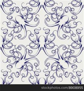Seamless pattern with hand drawn octopus. Seamless pattern with hand drawn octopus sketch vector
