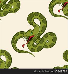 Seamless pattern with hand drawn snake