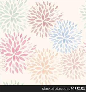 Seamless Pattern with Hand Drawn Watercolor Flowers. Vector Illustration.