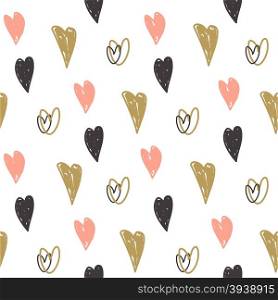 Seamless pattern with hearts. Valentines Day background. Can be used for textule, wallpapers, web, greeting cards and scrapbooking design