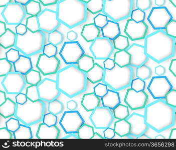 Seamless pattern with hexagons. Abstract colorful illustration
