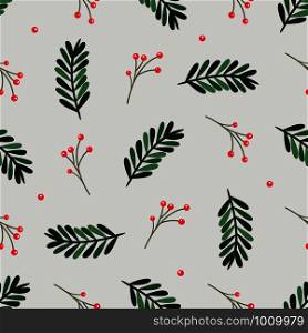 Seamless pattern with holiday twigs. Perfect for gift decoration, wrapping paper.. Seamless pattern with holiday twigs. Perfect for gift decoration, wrapping paper