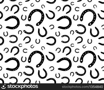 Seamless pattern with horseshoes on a white background