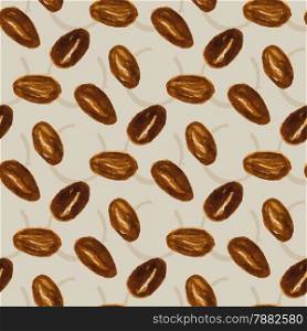 Seamless pattern with illustrations of coffee beans .