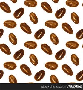 Seamless pattern with illustrations of coffee beans .