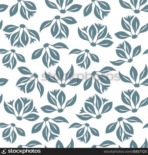 Seamless pattern with leaves in vintage style. Seamless pattern for your design wallpapers, pattern fills, web page backgrounds, surface textures. Vector illustration