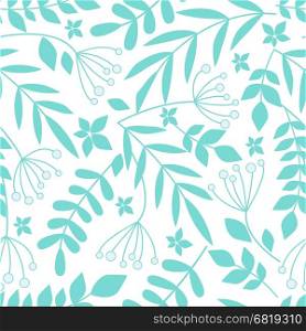 Seamless pattern with leaves. Vector illustration seamless pattern with leaves and flowers