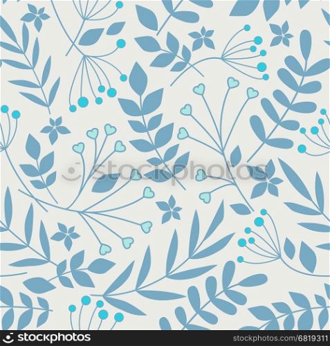 Seamless pattern with leaves. Vector illustration seamless pattern with leaves and flowers