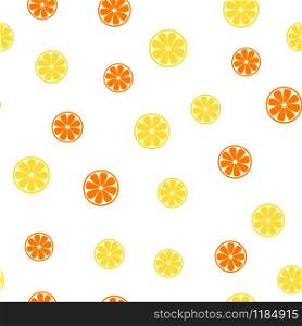 Seamless pattern with lemon and orange slice vector. Seamless pattern with lemon and orange slice
