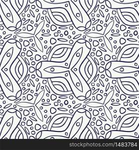 Seamless pattern with linear geometric ornament. Background for fabric or wallpaper. Repeating pattern in decorative style with futuristic ornaments. Simplicity textile design for clothes and linen. Seamless pattern with linear geometric ornament. Background for fabric or wallpaper. Repeating pattern in decorative style with futuristic ornaments. Simplicity textile design for clothes and linen.