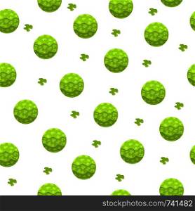 Seamless Pattern with Magic Spheres. Green Abstract Ball. Paper Effect. Vector illustration for Design, Wrapping Paper, Fabric.