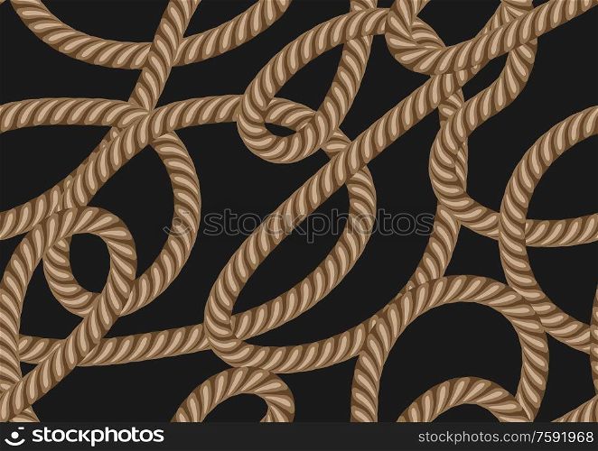 Seamless pattern with marine rope. Nautical string decorative background.. Seamless pattern with marine rope.
