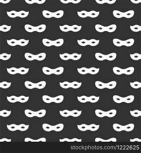 Seamless pattern with mask. Black and white carnival simple design. Superhero mask. Traditional venetian festive carnival icon. Masquerade. Vector illustration. Background. Texture. Symbols. Seamless pattern with mask. Black and white carnival simple design. Superhero mask. Traditional venetian festive carnival icon. Masquerade. Vector illustration. Background. Texture. Symbols pictogram