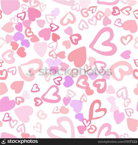 Seamless pattern with modern hearts. Valentines Day backdrop. Wedding template. Design for fabric, textile print, wrapping paper, children textile. Vector illustration. Seamless pattern with modern hearts. Valentines Day backdrop.