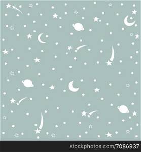 Seamless pattern with moon and star. Moon and star background