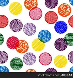 Seamless pattern with multi-colored shaded circles for design, Wallpaper, material, packaging