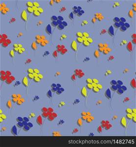 seamless pattern with multicolored flowers