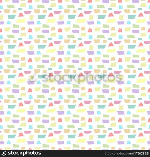 Seamless pattern with multicolored geometric shapes for textures, textiles and simple backgrounds. Scalable vector graphics