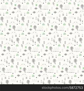 Seamless pattern with native American symbols, vector illustration
