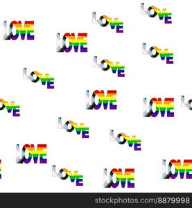 Seamless pattern with new lgbt flag, hearts, text, flower and flag. Gay pride. Pride Month. Love, freedom, support lgbtq. Seamless pattern with new lgbt flag, hearts, text, flower and flag. Gay pride. Pride Month. Love, lgbtq