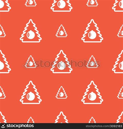 Seamless pattern with new year tree on red background. Seamless pattern with new year tree