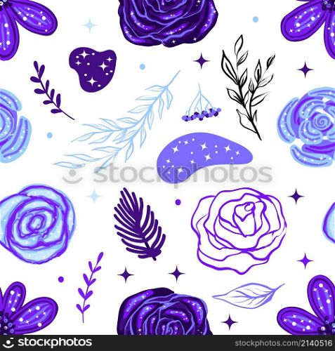Seamless pattern with night flower