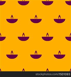 Seamless pattern with oil lamp diya for indian festival Diwali