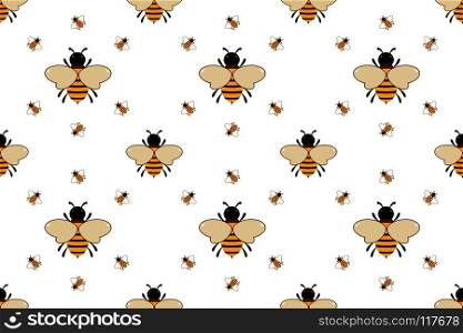 Seamless pattern with orange bees vector illustration . For the packaging of creams, cosmetics, food, bee venom to treat. Wrap bee products, fashion textile, covers smartphones on honey bee