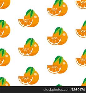 Seamless pattern with oranges and leaves. Vector illustration.. Seamless pattern with oranges and leaves. Vector texture illustration.