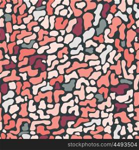 Seamless pattern with organic hand drawn rounded and stripe shapes, vector illustration