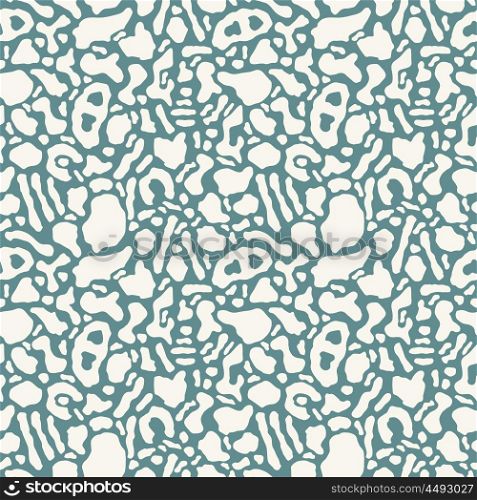 Seamless pattern with organic rounded and stripe shapes, retro design, vector illustration