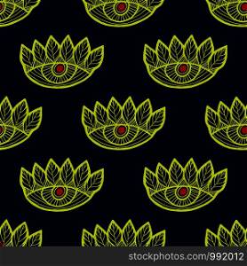 Seamless pattern with ornamental eyes and leaves. Vector pattern for textile, packaging, wallpaper design. Magic eyes Seamless background. Fabric fashion print. Seamless pattern with ornamental eyes and leaves. Vector pattern for textile, packaging, wallpaper design. Magic eyes Seamless background. Fabric fashion print .
