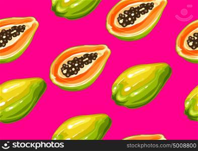 Seamless pattern with papaya. Illustration of tropical plant. Seamless pattern with papaya. Illustration of tropical plant.