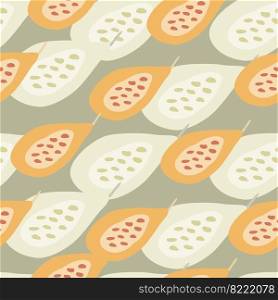 seamless pattern with papayas. Papaya ornament background. Fruits backdrop. Design for fabric, textile print, wrapping paper, kitchen textiles, cover. Vector illustration. seamless pattern with papayas. Papaya ornament background. Fruits backdrop.