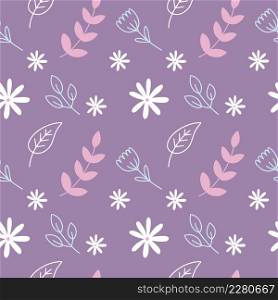 Seamless pattern with pattern of twigs and plants. Endless background for printing on fabric, textiles and packaging paper.