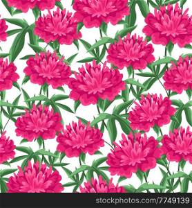 Seamless pattern with peonies flowers. Beautiful decorative spring plants. Natural background.. Seamless pattern with peonies flowers. Beautiful decorative spring plants.