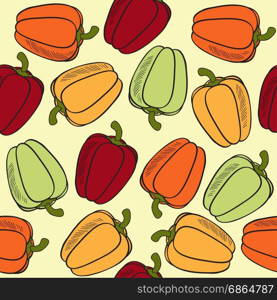 seamless pattern with peppers, vector format