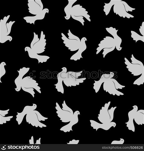 Seamless pattern with pigeons for design and decoration. Modern random colors. Ideal for textiles, packaging, paper printing, simple backgrounds and textures.
