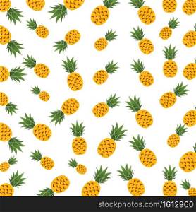 Seamless pattern with Pineapple on a white background
