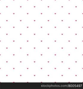 Seamless pattern with pink little hearts isolated on white