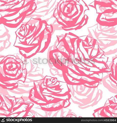 Seamless pattern with pink roses. Fashion natural background. Seamless pattern with pink roses. Fashion natural background.