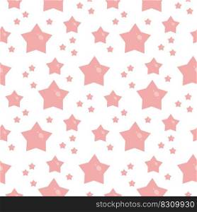 Seamless pattern with pink stars. Its a girl. Vector. Seamless pattern with pink stars. Its a girl