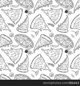 seamless pattern with pizza. Vector illustration