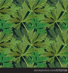 Seamless pattern with plants, forest leaves background