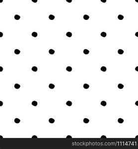 Seamless pattern with polka dot on white background. Simple design for fabric, textile print, wrapping paper, children textile. Vector illustration. Seamless pattern with polka dot on white background. Simple design for fabric